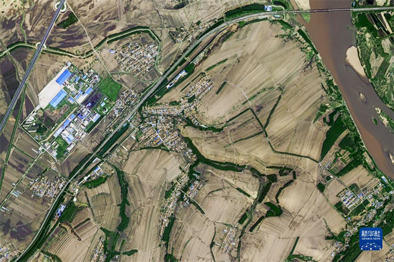 Les beaux paysages agricoles de la province du Jilin vus de l'espace